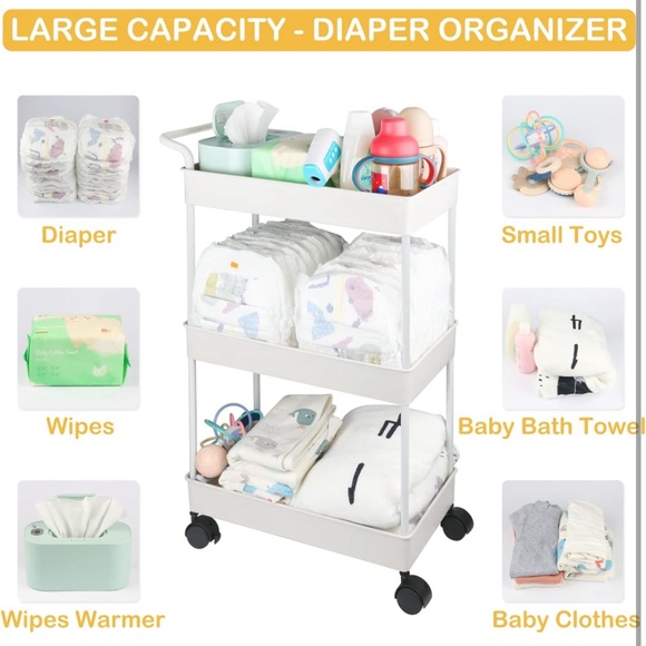 Nursery Essentials Diaper🩲Storage Caddy Organizer for Changing Table & Crib - Picture 7 of 8